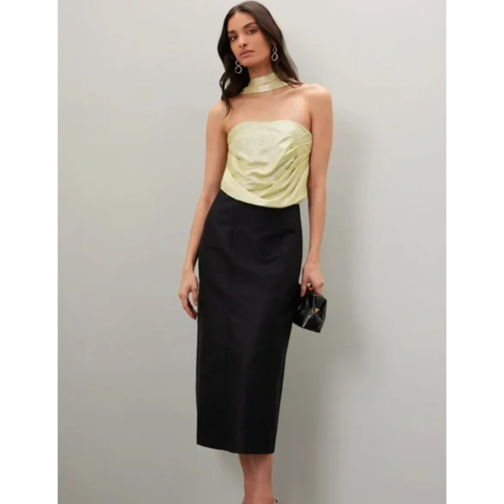 Rosie Assoulin Two Tone Halter Vampire Designer Dress, Size 0, Retail. $1795